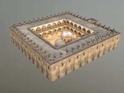 Cathedral Building Buyuk Han Mosque Cyprus Low-poly 3D model