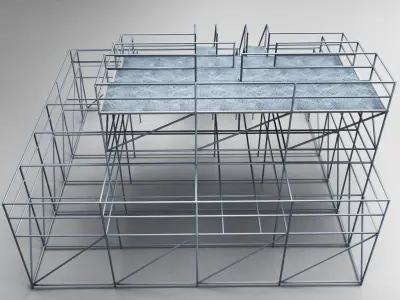 Industrial scaffolding 3D model