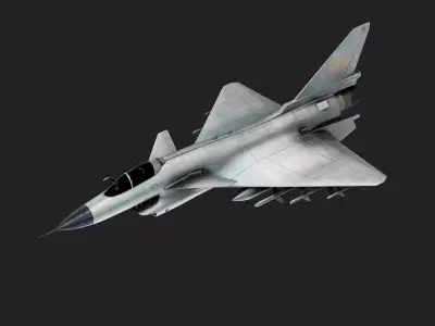 Chengdu J-10 fighter jet Low-poly 3D model