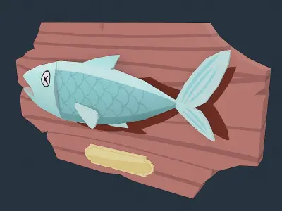 Toon Talking Fish Prop Low-poly 3D model
