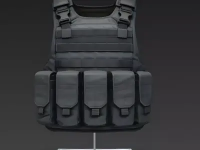 Tactical Ballistic Body Armor Vest 3D Model Low-poly 3D model