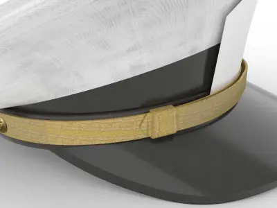 Navy Officer Cap Hat Man 3D model