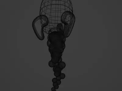 Low Poly 3D Cartoon Rocket Game ready model spaceship 3D model