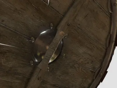 Viking Raven Shield Low-poly 3D model