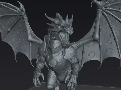 Dragon Golden Armored Dragon STL DnD Tabletop Miniature 3D   3D print model