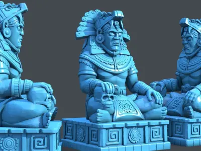 Statue Aztec Quetzalcoatl God HP 3D print model