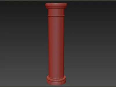 Column wooden Low-poly 3D model