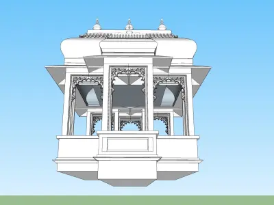 indian jodhpuri stone chatri temple 3D model