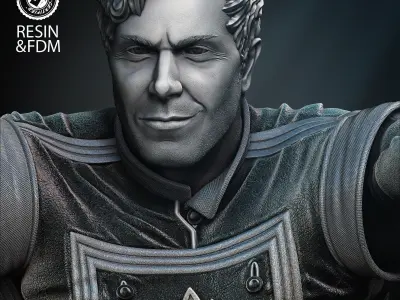 Wicked Marvel Star Lord Bust 3D print model