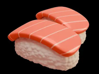 Salmon Sushi Platter 3D model