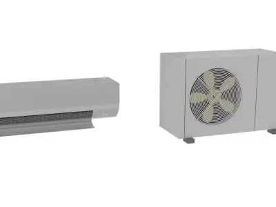 Modern AC Unit with Outdoor Condenser Low-poly 3D model