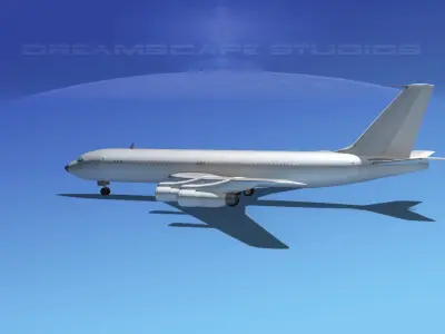 Boeing 707 Bare Metal 3D model