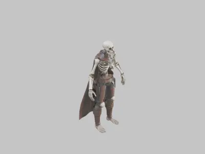 Sci fi robot Skeleton Rigged Animated Low-poly 3D model