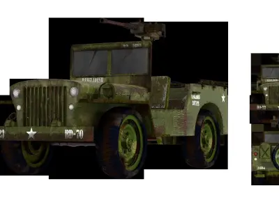 3D Military Jeep US Army American Jeep JEEP World War II 3D model