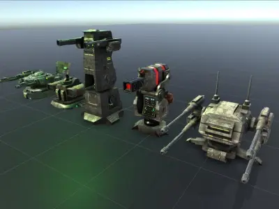 Complete Turret Low-poly 3D model