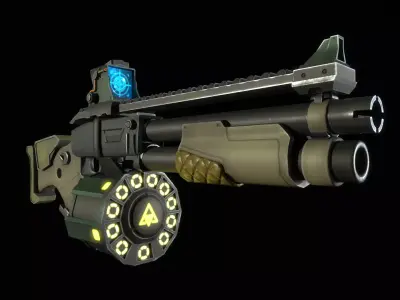 Sci fi Rifle Low-poly 3D model