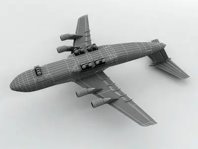 C-5 Galaxy Military Aircraft Low-poly 3D model