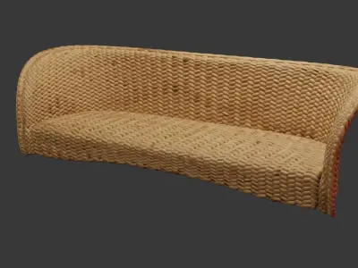 Wicker Sofa 3D Free 3D model