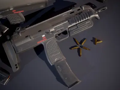 HIE Game Ready MP7 D180614 Low-poly 3D model