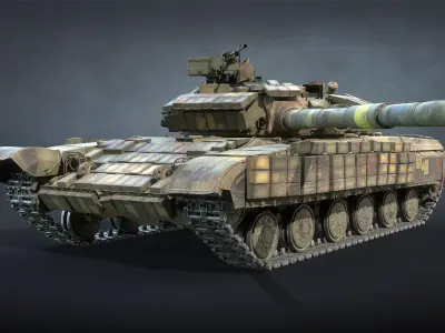 T-64BV Tank Game Ready Low-poly 3D model