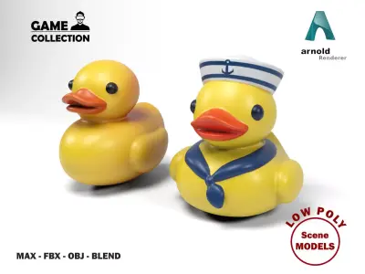 Ducklings Low-poly 3D model