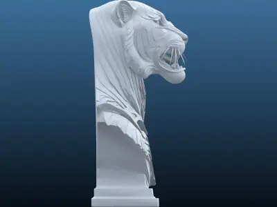 Guardian Cybernetic Beast Tiger Bust PM-178 3D print model