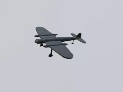 world war fighter plane low poly Low-poly 3D model