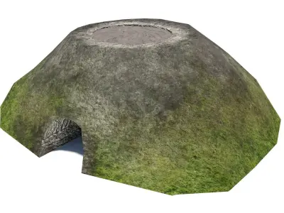 Roman and Medieval lime kiln oven Low-poly 3D model