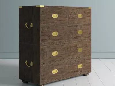 Military Style Safari Chest 3D model