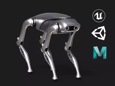 Robot Dog Low-poly 3D model