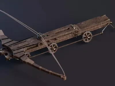 Da Vinci Inventions - Giant crossbow Low-poly 3D model