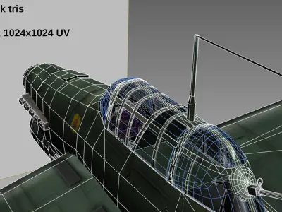 Junkers Ju 87 Stuka World War 2 dive bomber Low-poly 3D model