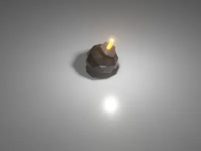 Low poly bomb candle 3D model