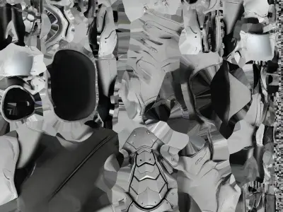 Female Body Armour Low-poly 3D model