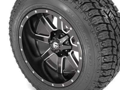OFF ROAD WHEEL AND TIRE 7 3D model