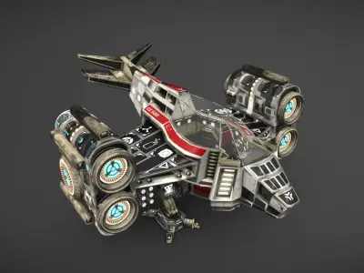 Small Spaceship  Low-poly 3D model