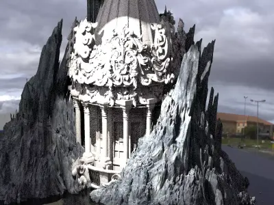 Mountain Castle Retreat Kit bash 2 3D model