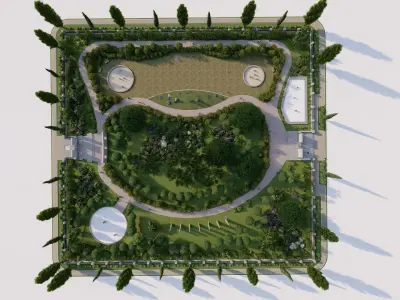 park-public park-Private Park Landscape 3D model