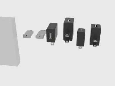 USB Part Pack Low-poly 3D model
