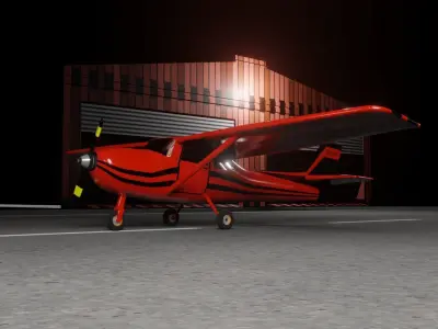 Cessna 185 Skywagon Old Style Plane Low Poly Low-poly 3D model