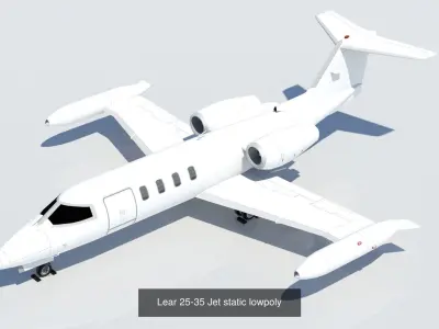 5 Static General Aviation Business Jet Pack Blank 3D Model Collection