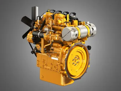 C2-2 - 4 Cylinder Diesel Engine  3D model