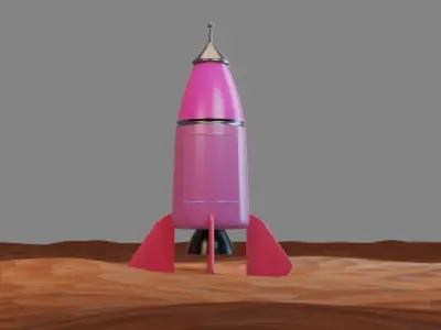 Low Polly 3D Rocket Low-poly 3D model
