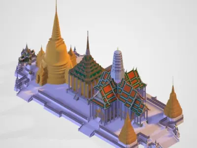  3D Model of Temple of the Emerald Buddha 3D model