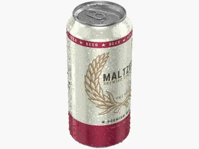 Standard Beer Can With Droplets 440ml 3D model purchase