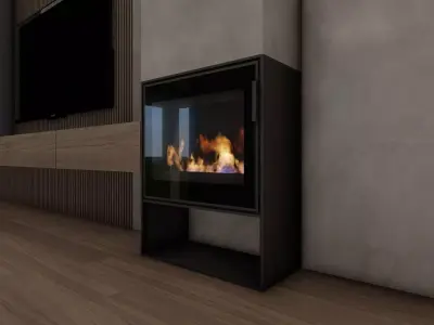 Fireplace modern Free 3D model