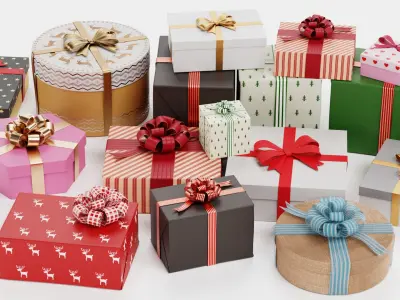 Gifts Pile Christmas 3D model