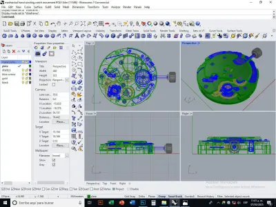 Mechanical handwinding watch movement 3D model