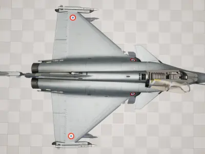 Rigged Rafale Marine Fighter 3D model