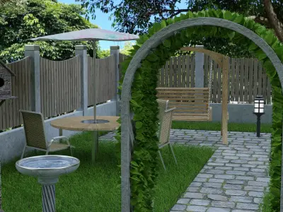 Garden Furniture and Accessories Low-poly 3D model